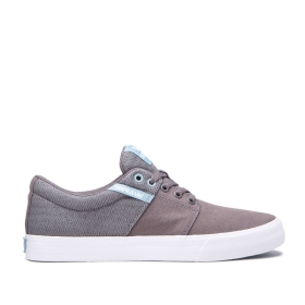 Womens Supra Low Top Shoes STACKS II VULC Grey/Aquifer/white | AU-51866